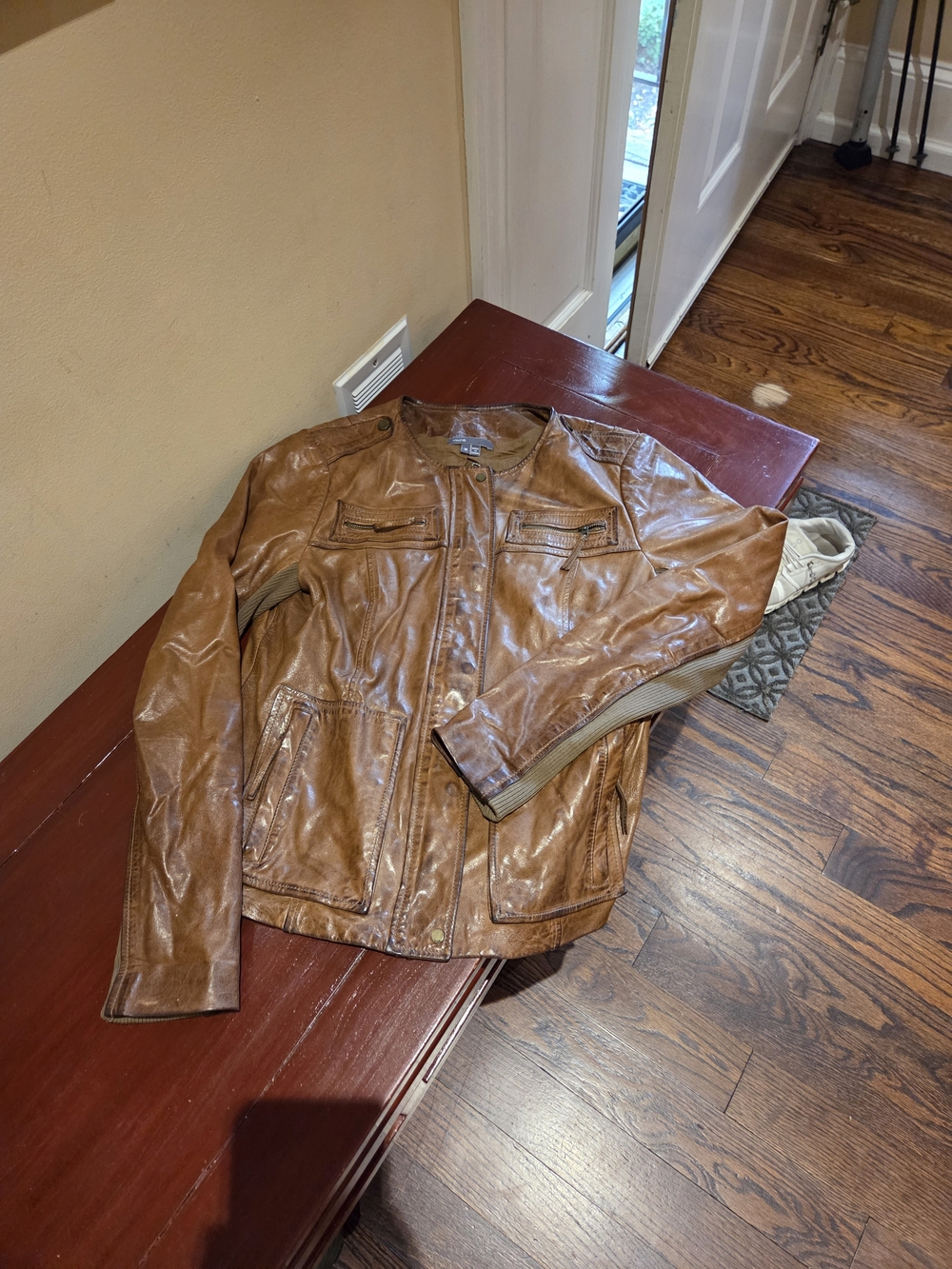 Vince Leather Bomber Jacket